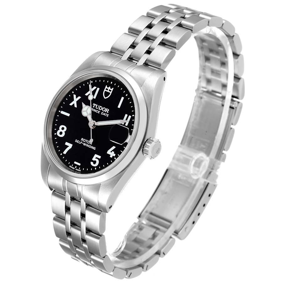 Tudor Prince Date Unisex-Uhr 72000 mit schwarzem Zifferblatt und schwarzem Zifferblatt Herren im Angebot