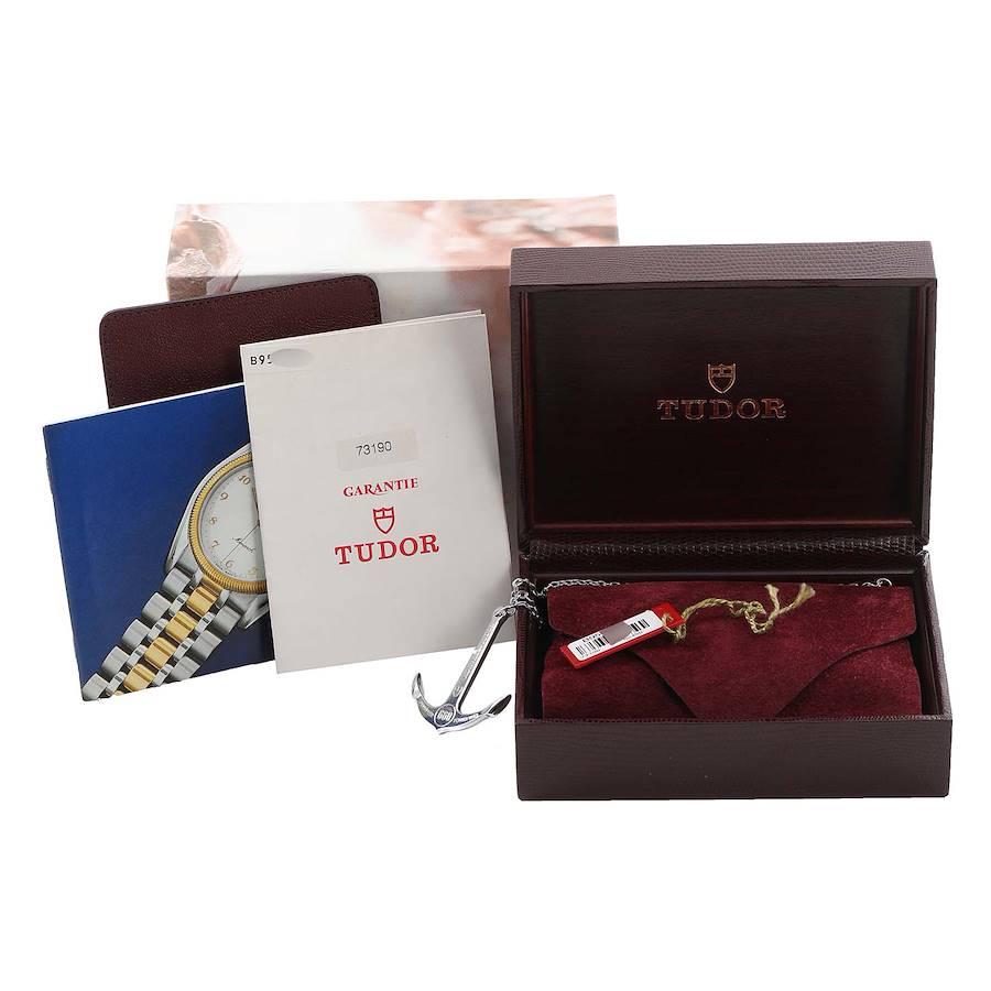 Tudor Prince Date Mini Sub lachsfarbenes Zifferblatt Stahl Herrenuhr 73190 Box Papiere 7