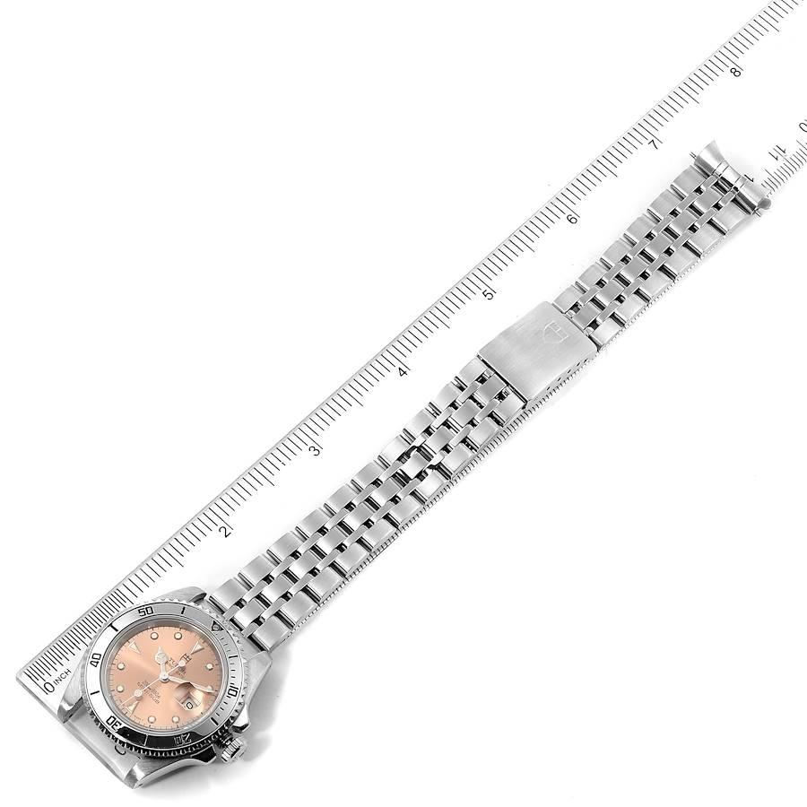 Tudor Prince Date Mini Sub Lachs Zifferblatt Stahl Herrenuhr 73190 Papiere im Angebot 6