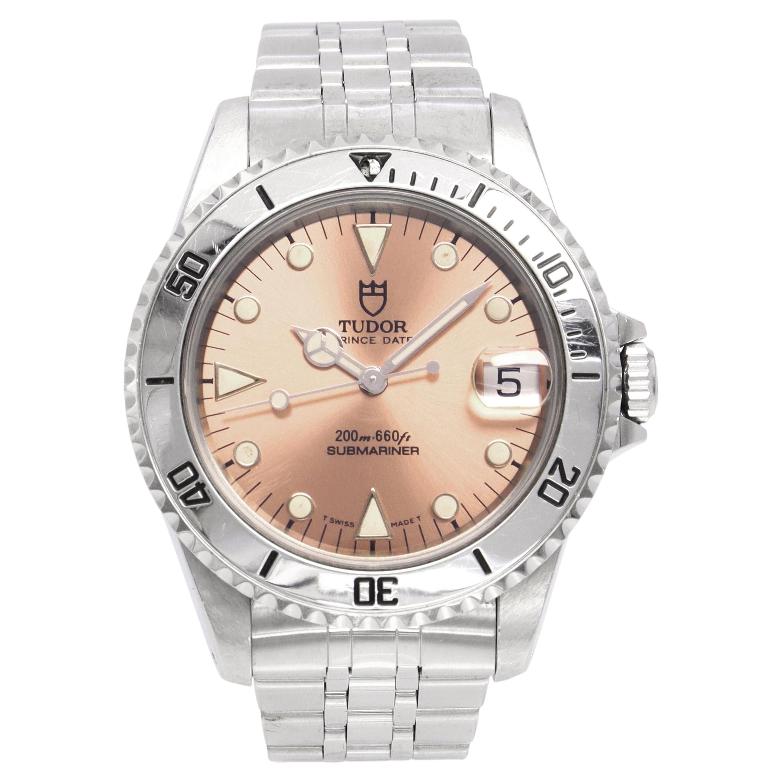 Reloj de buceo Tudor Prince Date Submariner con esfera color salmón, ref. 75190 en venta