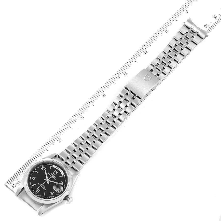 Tudor Prince Day Date Stahl-Herrenuhr 76200 mit schwarzem Zifferblatt 7