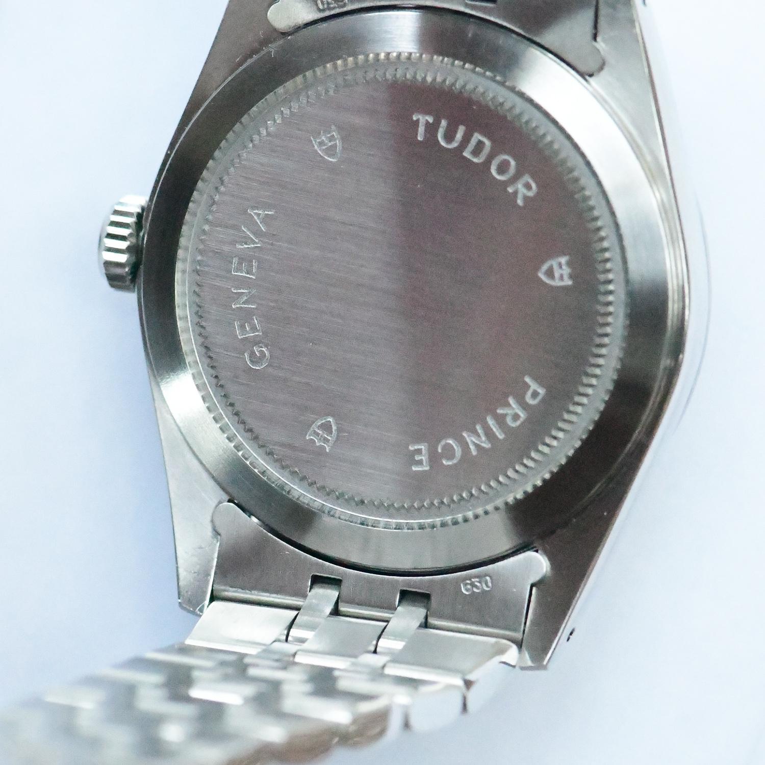 Tudor Prince Day-Date Model 76200 Stainless Black Dial with Papers and Box In Excellent Condition In Daytona Beach, FL
