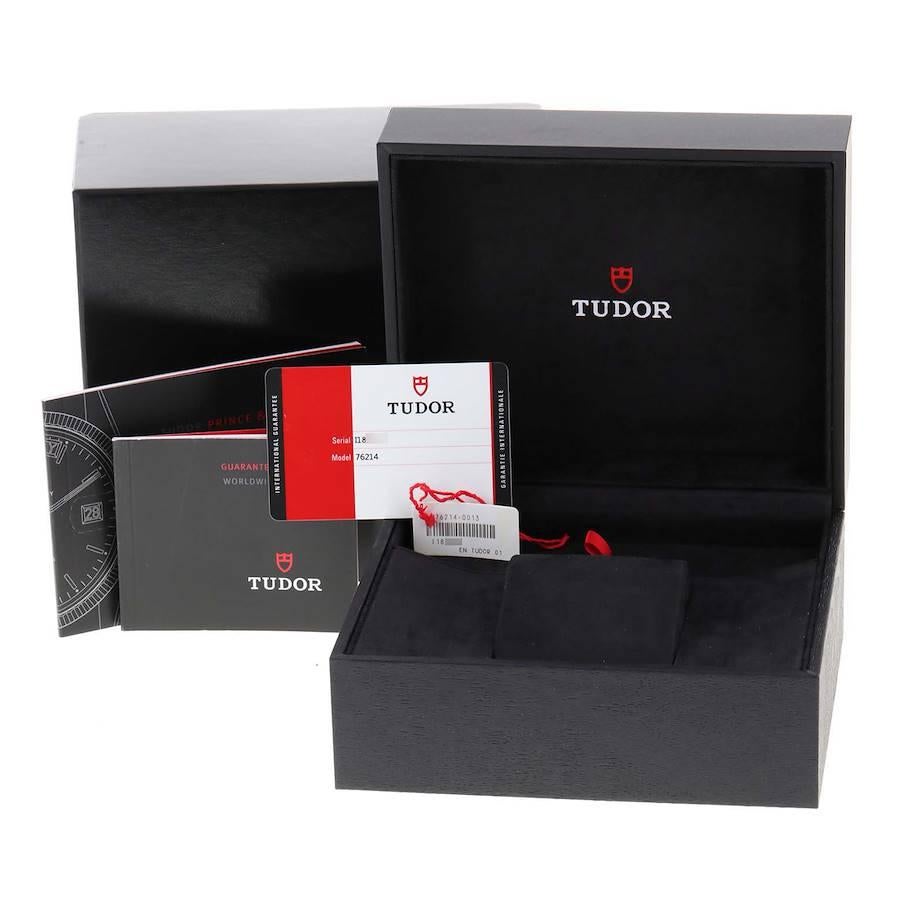 Tudor Prince Day Date White Roman Dial Steel Mens Watch 76214 Box Card For Sale 4