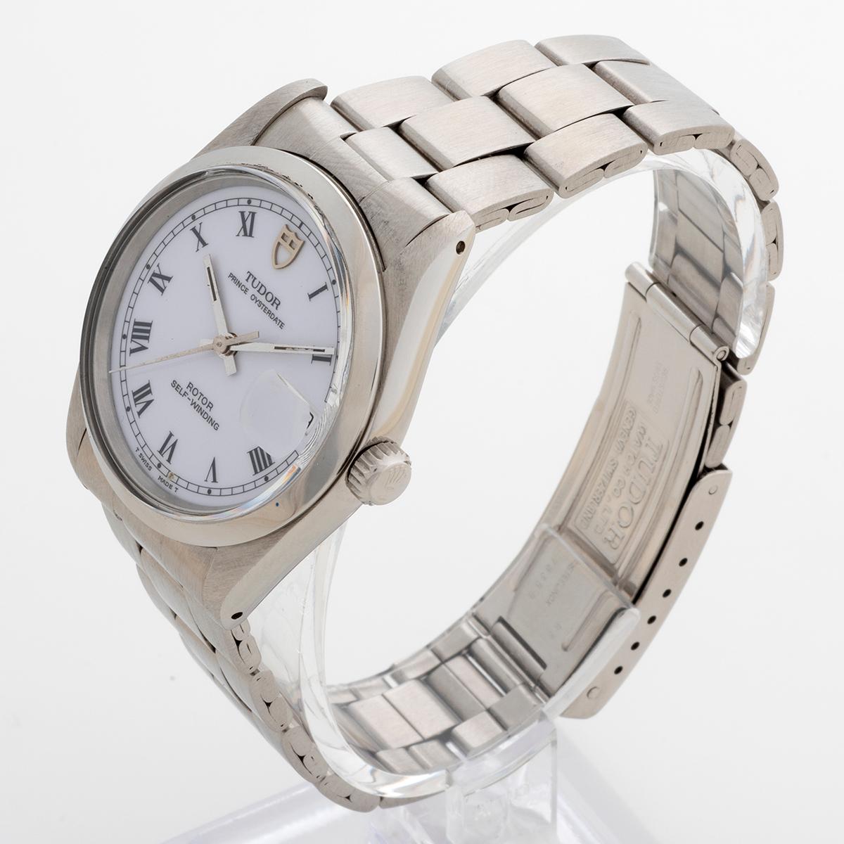 Tudor Prince Oysterdate 74000. Desirable White Dial, Box & Papers. 1993. In Good Condition For Sale In Canterbury, England