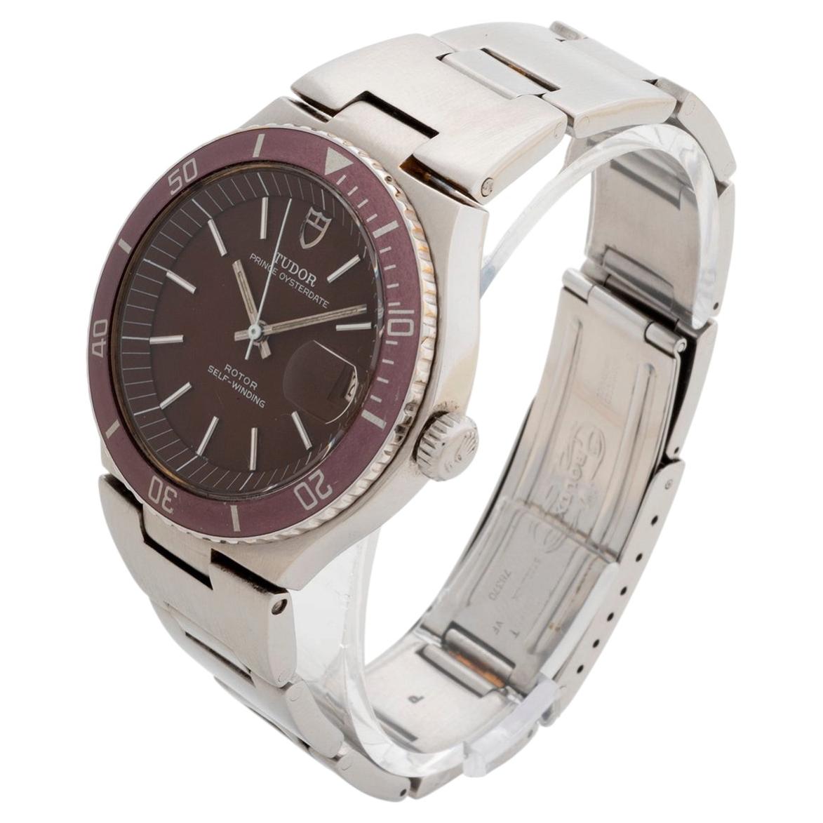 Tudor Prince Oysterdate, ref. 9121/1. Acero inoxidable, 38 mm. Esfera roja, año aprox. 1974