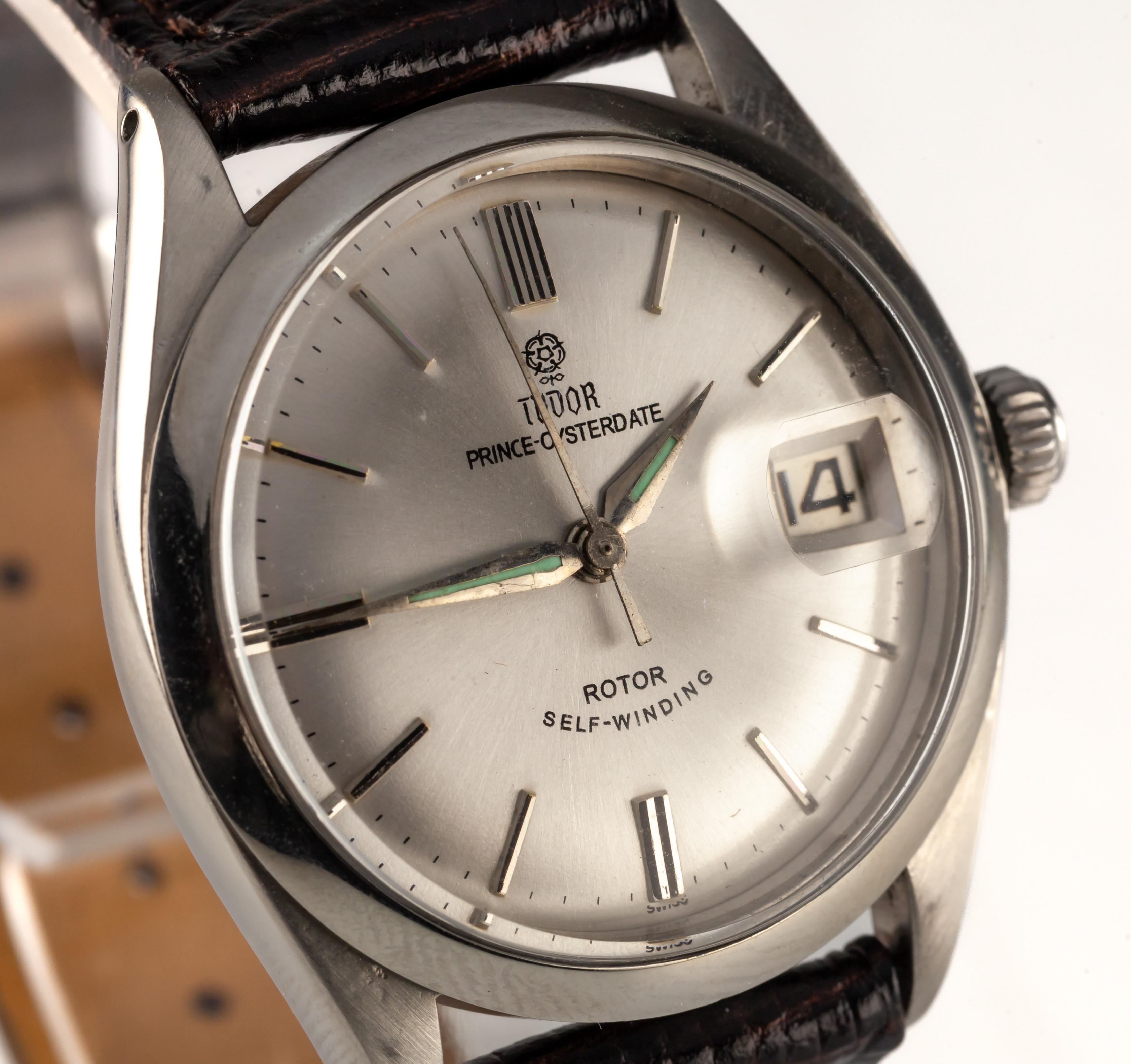 Montre homme Tudor Prince Oysterdate en acier inoxydable 7966 Bon état - En vente à Sherman Oaks, CA