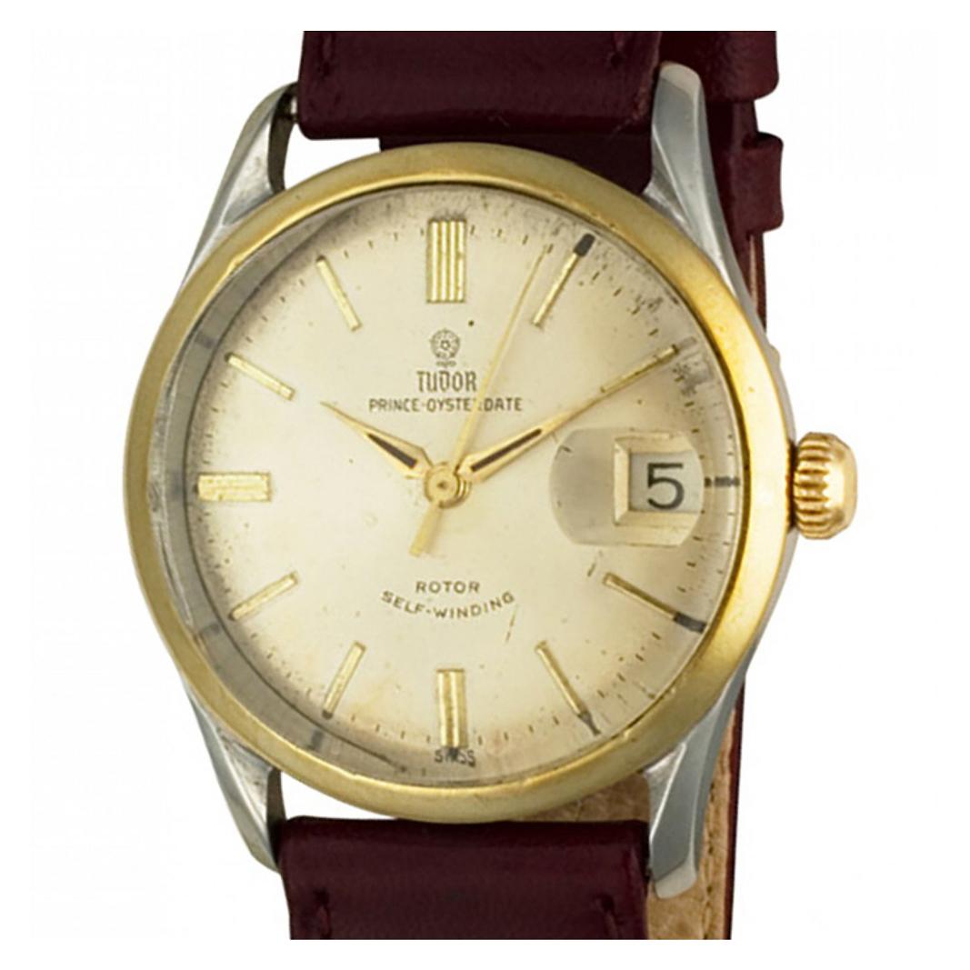 Tudor Prince Uhr, Edelstahl, 18k Gelbgold, zweiteiliges Gehäuse mit Schnalle 1