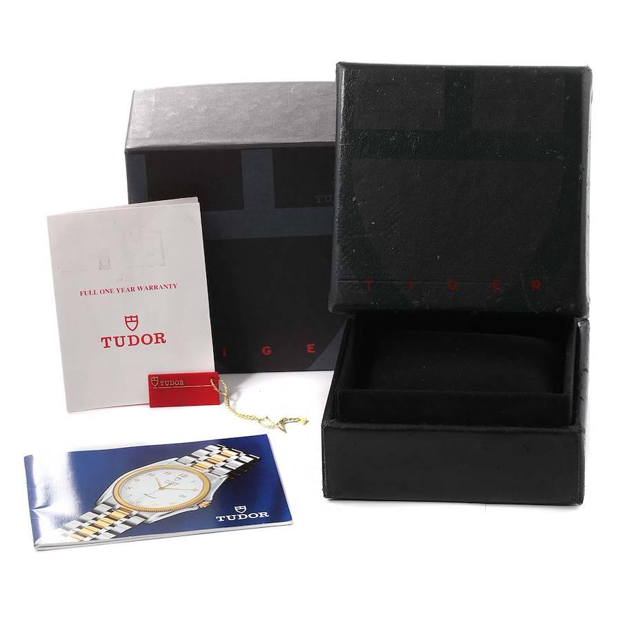 Tudor Prince White Dial Chronograph Steel Mens Watch 79280 Box Papers 6