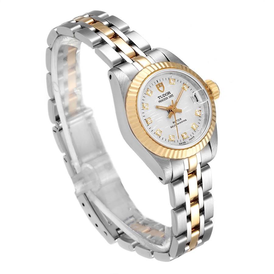 Tudor Tudor Princess Date Uhr, Stahl, Gelbgold, Silber, Diamant-Zifferblatt 92513 im Zustand „Hervorragend“ im Angebot in Atlanta, GA