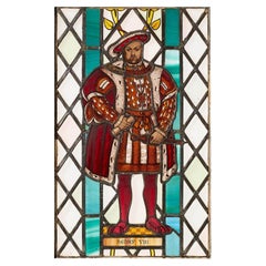 Tudor Revival Henry VIII Stained Glass Window