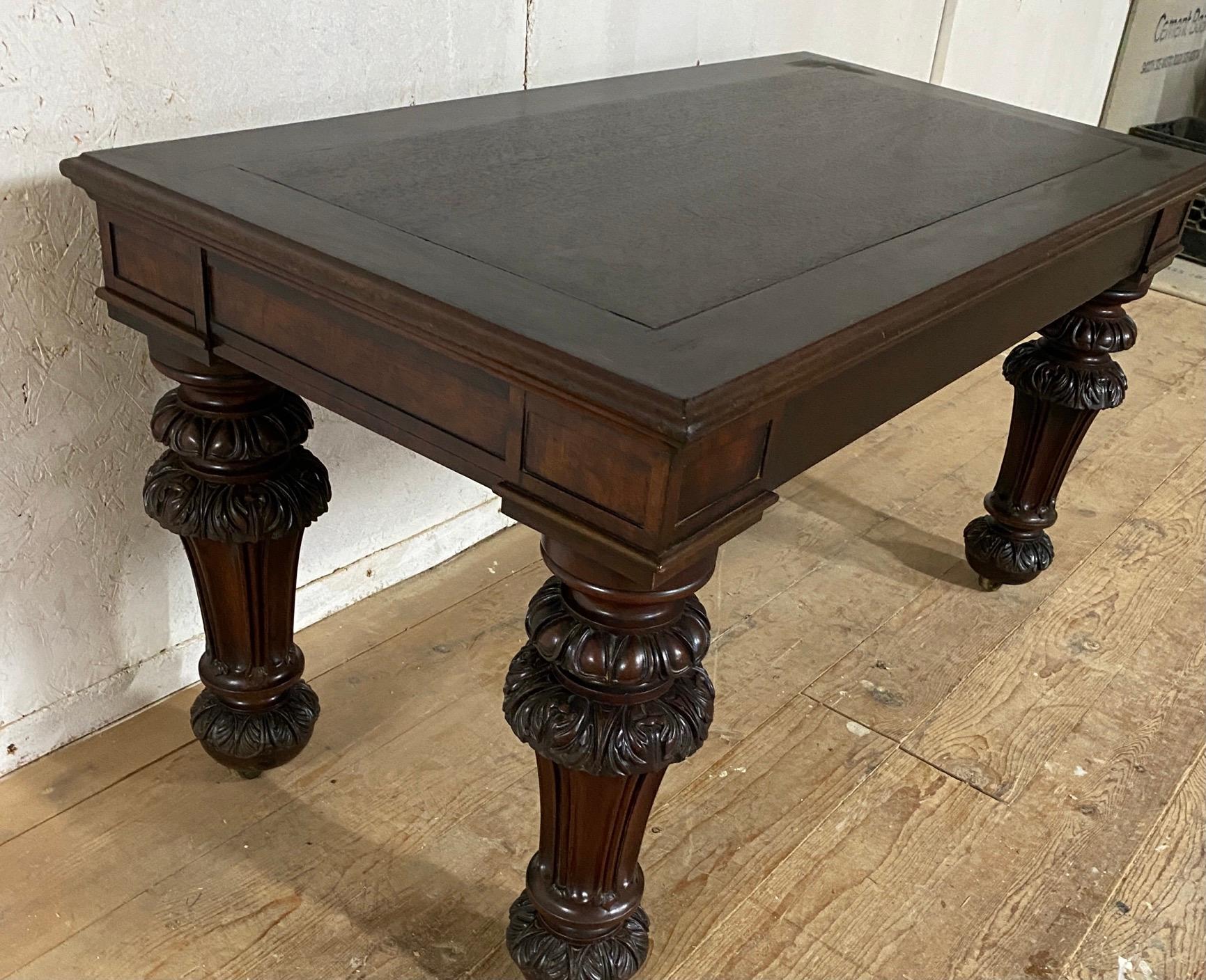 Tudor Revival Style Carved Coffee Table In Good Condition For Sale In Sheffield, MA