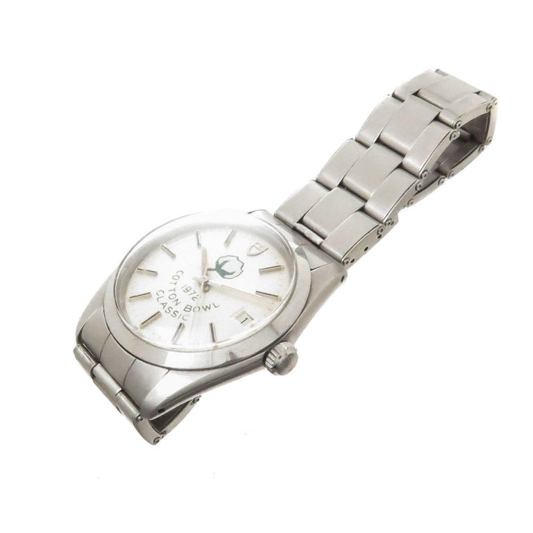 Tudor Rolex Stainless Steel Oyster Prince Cotton Bowl Wristwatch, 1972 at 1stDibs