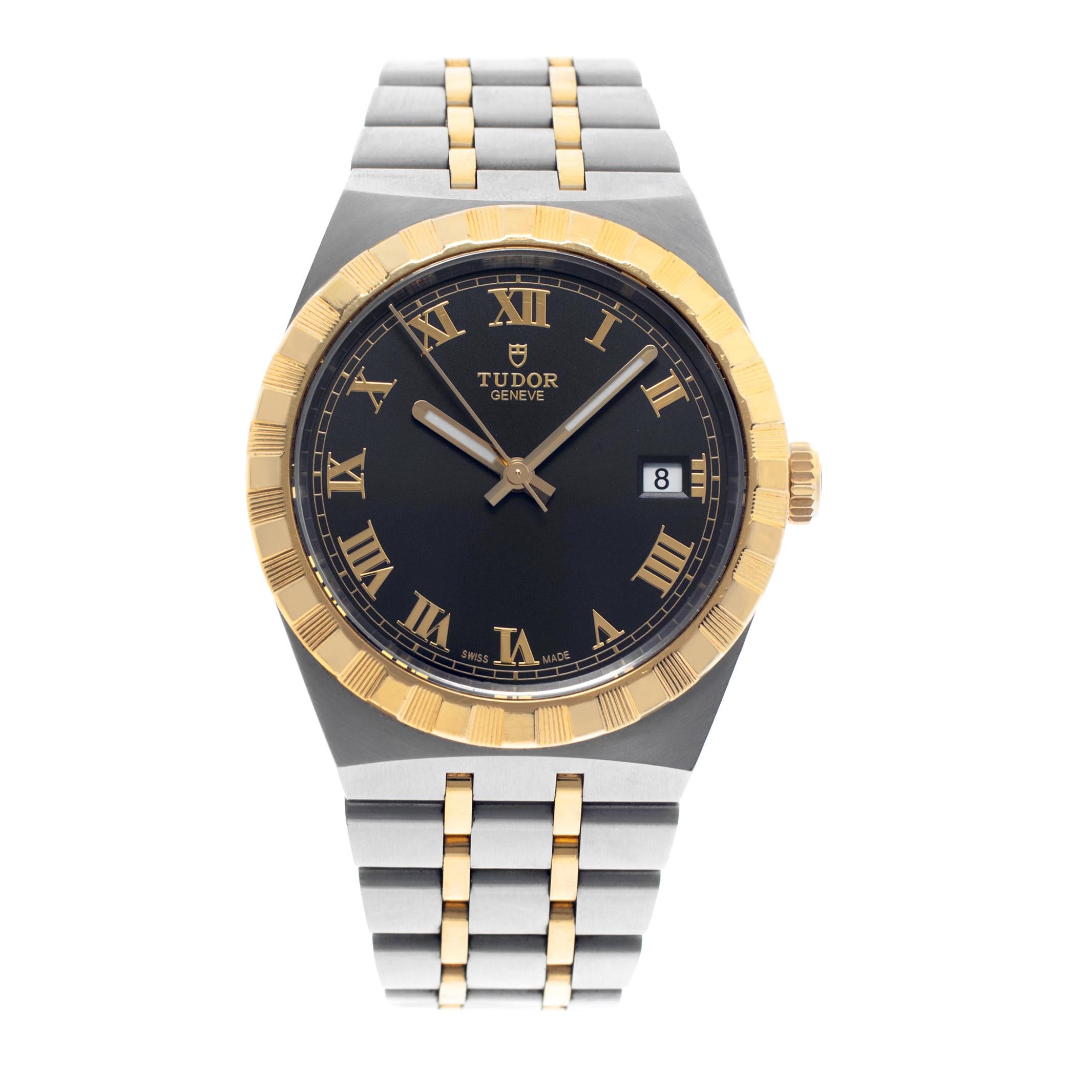 Tudor Royal 18k yellow gold and stainless steel Automatic Wristwatch Ref m28503 For Sale