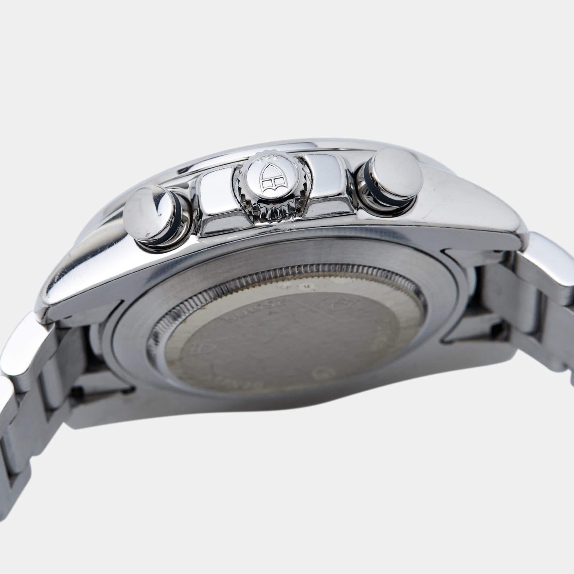 Tudor Silver Stainless Steel GMT Chronograph Iconaut Men's Wristwatch 44 mm In Fair Condition In Dubai, Al Qouz 2