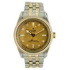 Tudor Stainless Steel & 18 Karat Yellow Gold Diamond Chronometer