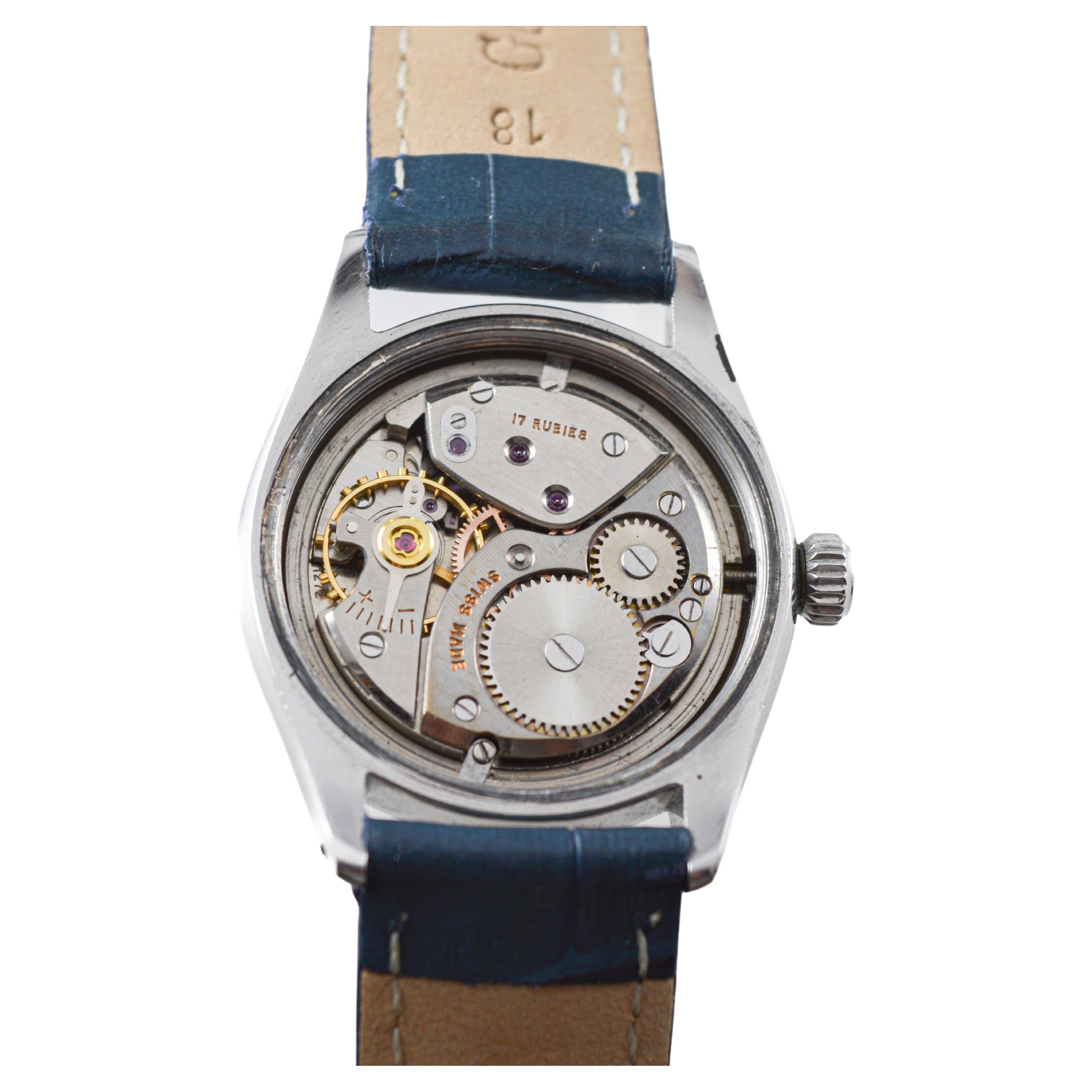 Tudor in acciaio inossidabile del 1956 con finitura personalizzata sul quadrante originale in vendita 5
