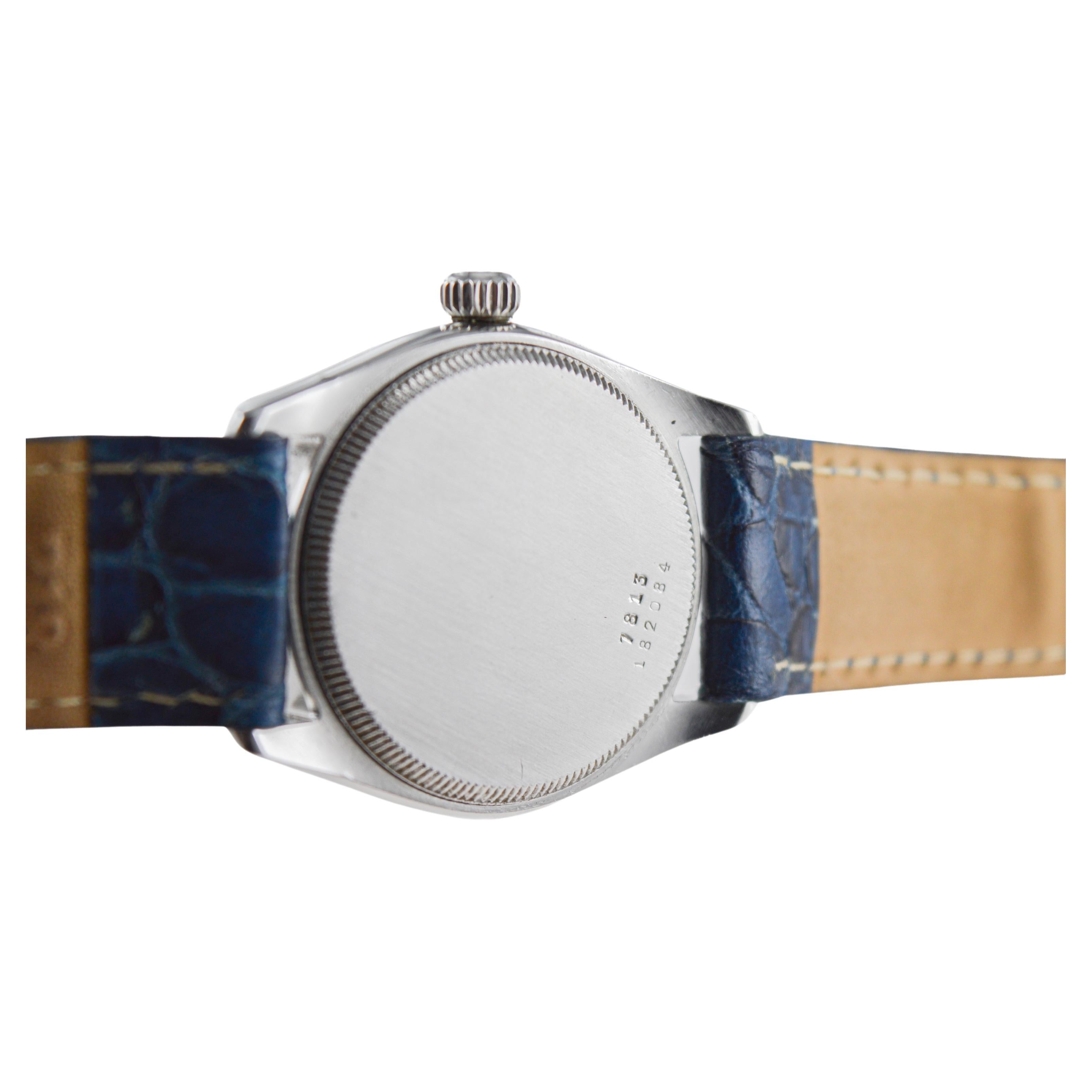 Tudor in acciaio inossidabile del 1956 con finitura personalizzata sul quadrante originale in vendita 6