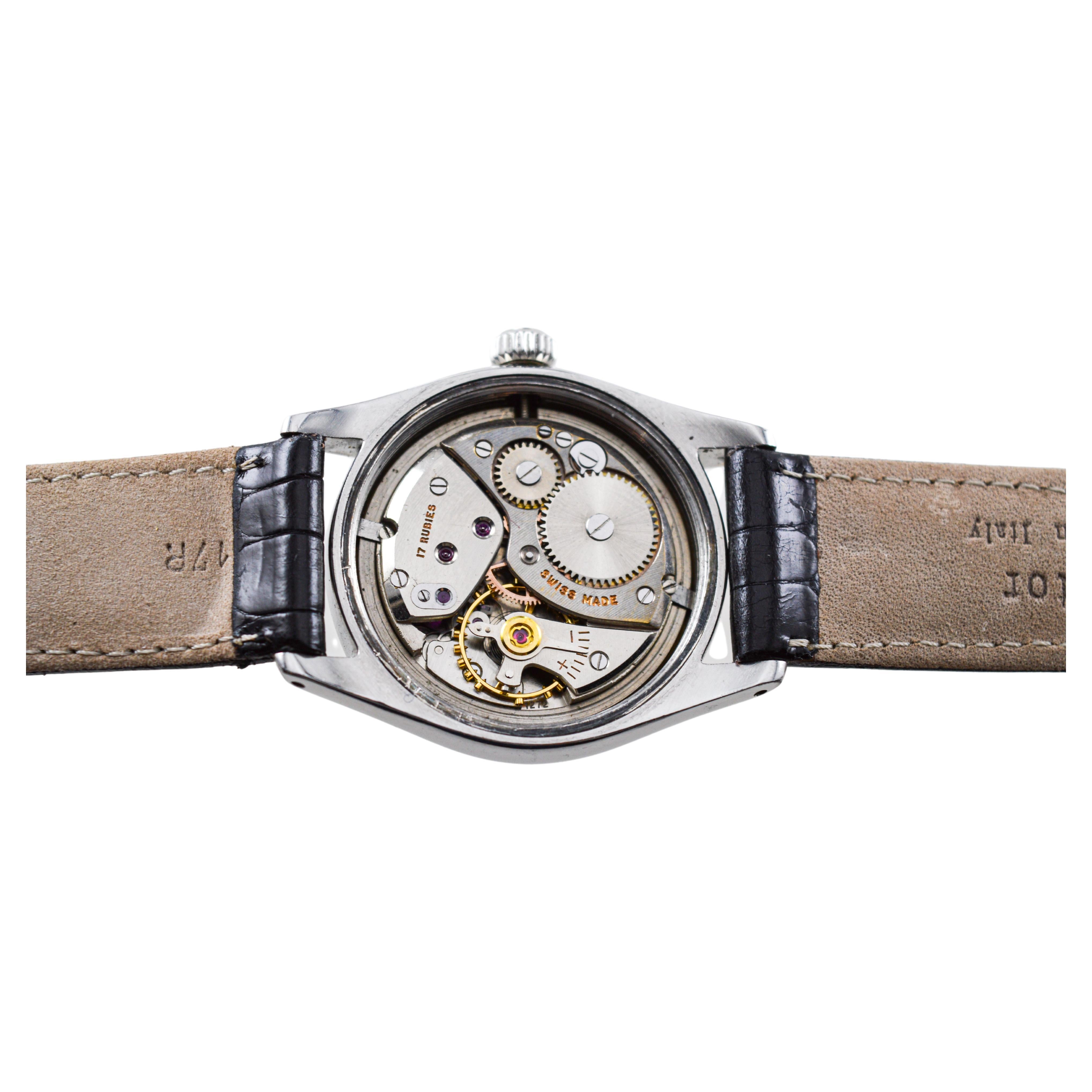 Tudor in acciaio inossidabile del 1956 con finitura personalizzata sul quadrante originale in vendita 8