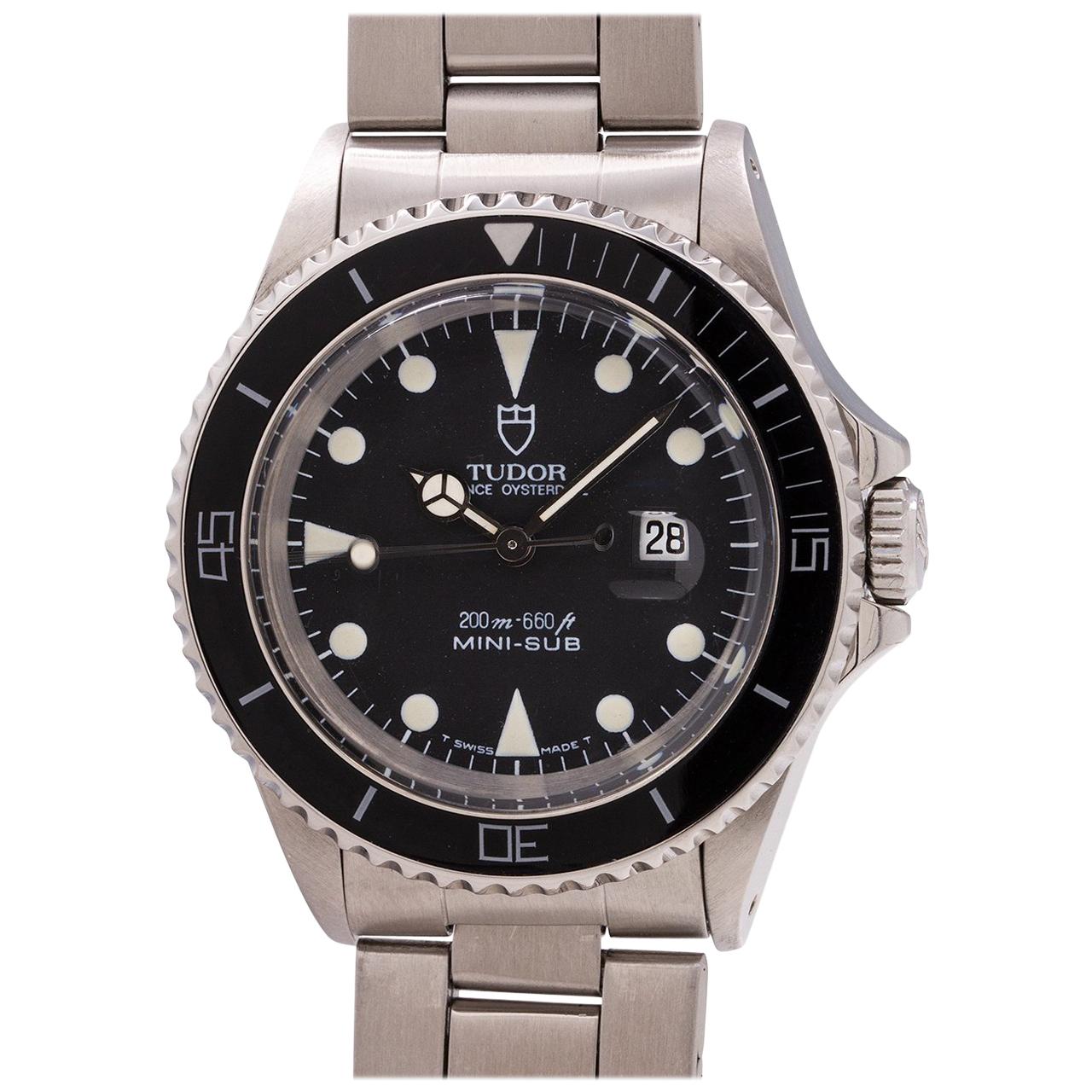 Tudor Stainless Steel Mini-Sub self winding Wristwatch Ref 73090, circa 1992