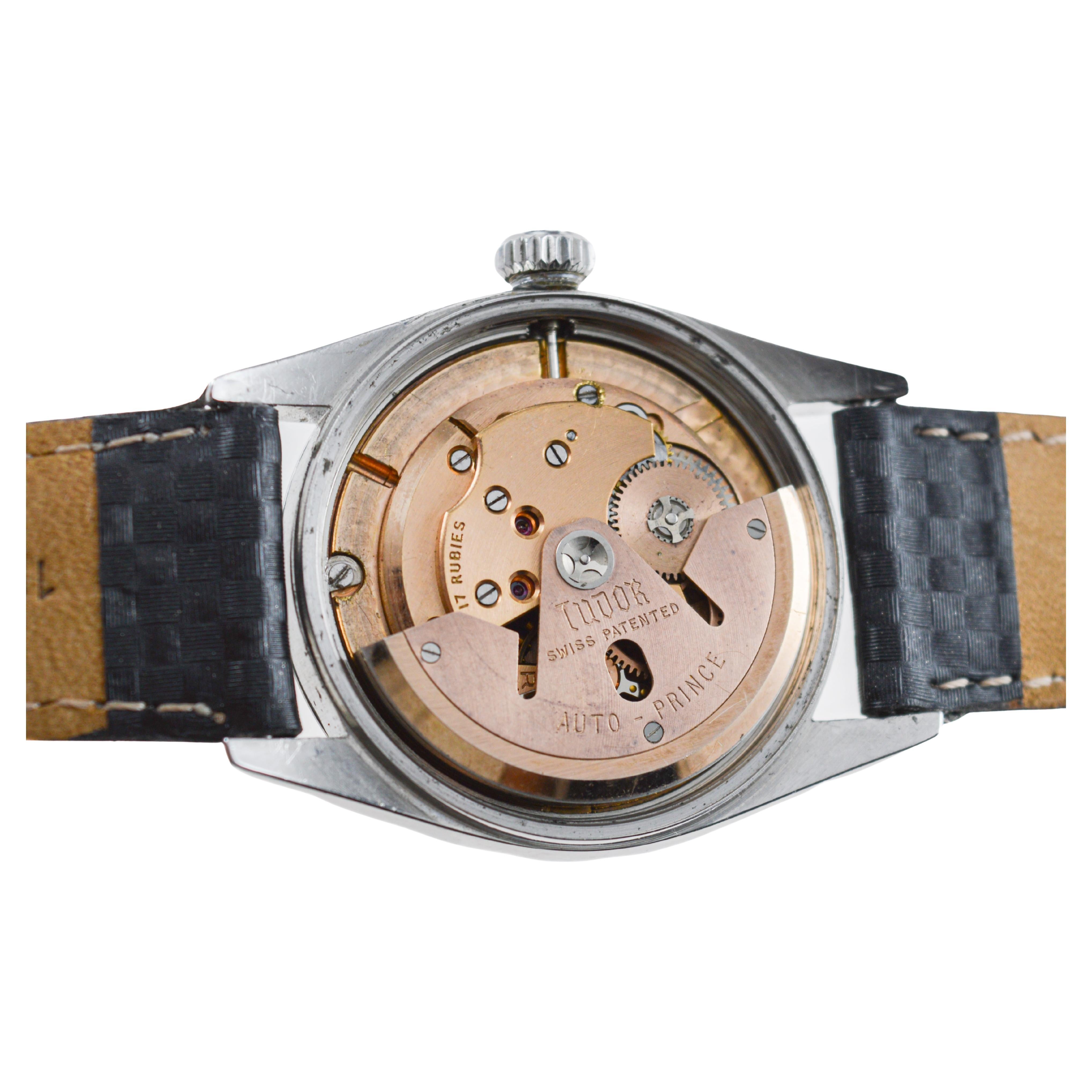 Tudor Stainless Steel Prince Oysterdate 34 circa 1950's For Sale 11