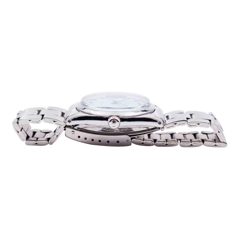 Tudor Stainless Steel with Custom Finish on the Original Dial Original Bracelet For Sale 3