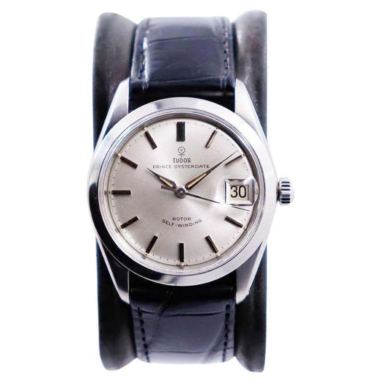 Modern Tudor Steel Prince Oyster Date with Original Dial, 1970's For Sale