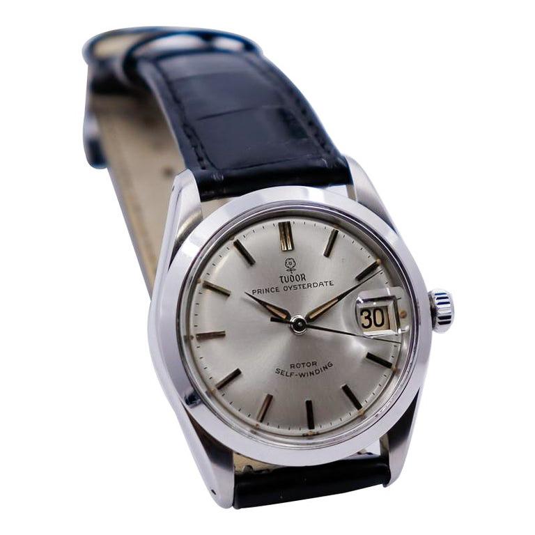 Modern Tudor Steel Prince Oysterdate with Original Dial, 1970's For Sale