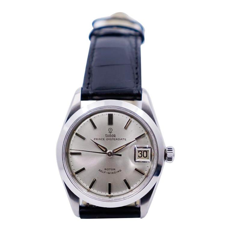 Tudor Steel Prince Oysterdate with Original Dial, 1970's In Excellent Condition For Sale In Long Beach, CA