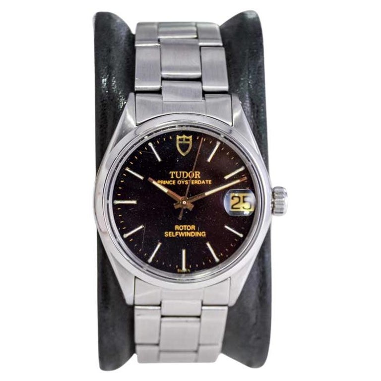 Tudor Steel with Original Black Dial Automatic Oysterdate from