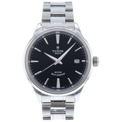 Tudor Style 12500-0004 Automatic Men's Watch Black Dial SS