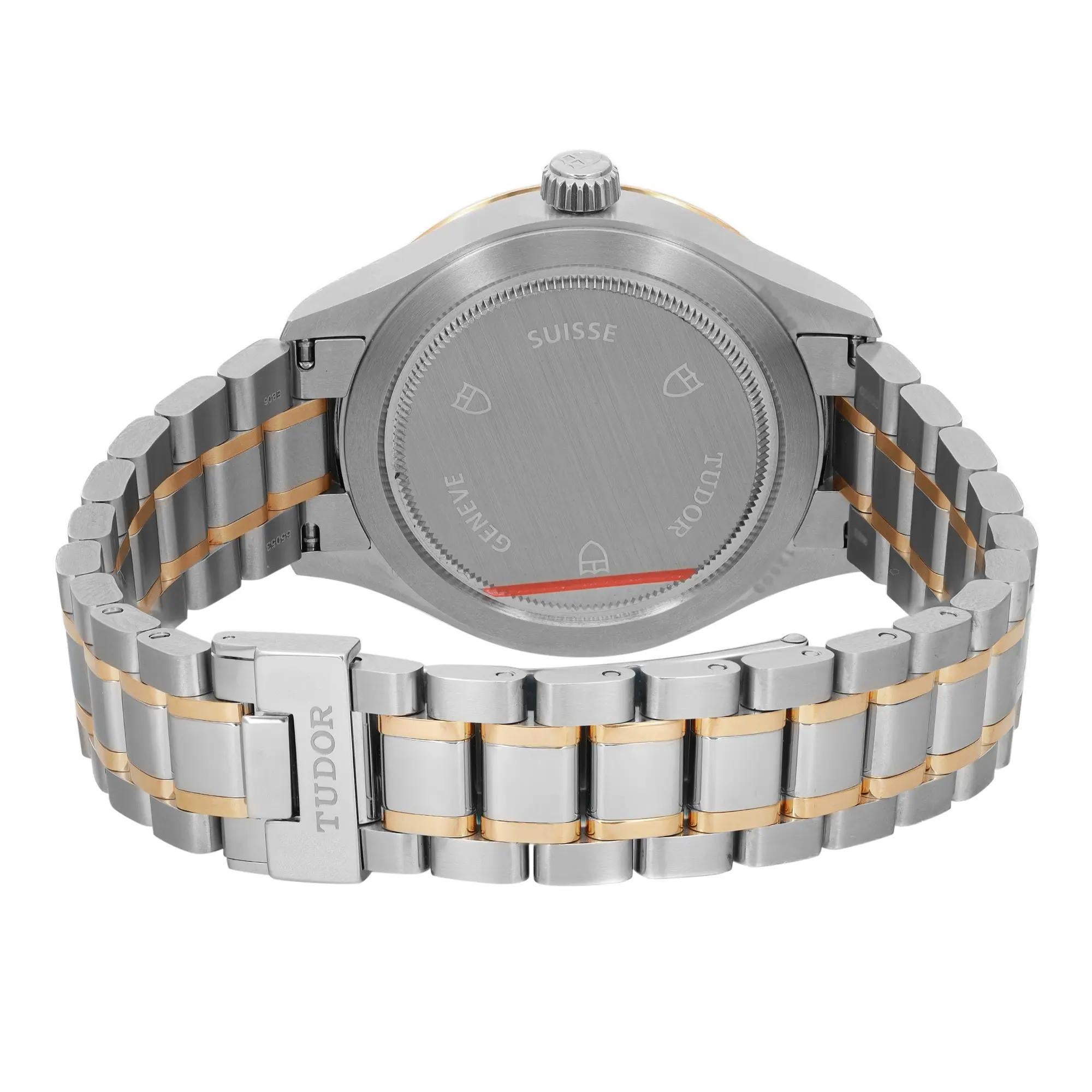 Tudor Style 18K Yellow Gold Steel 38mm Champagne Diamond Dial Watch 12503-0004 For Sale 2