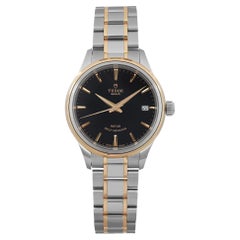 Reloj Tudor Style 28 de oro amarillo de 18 quilates, acero, esfera negra con bastones, para señora 12103-0003