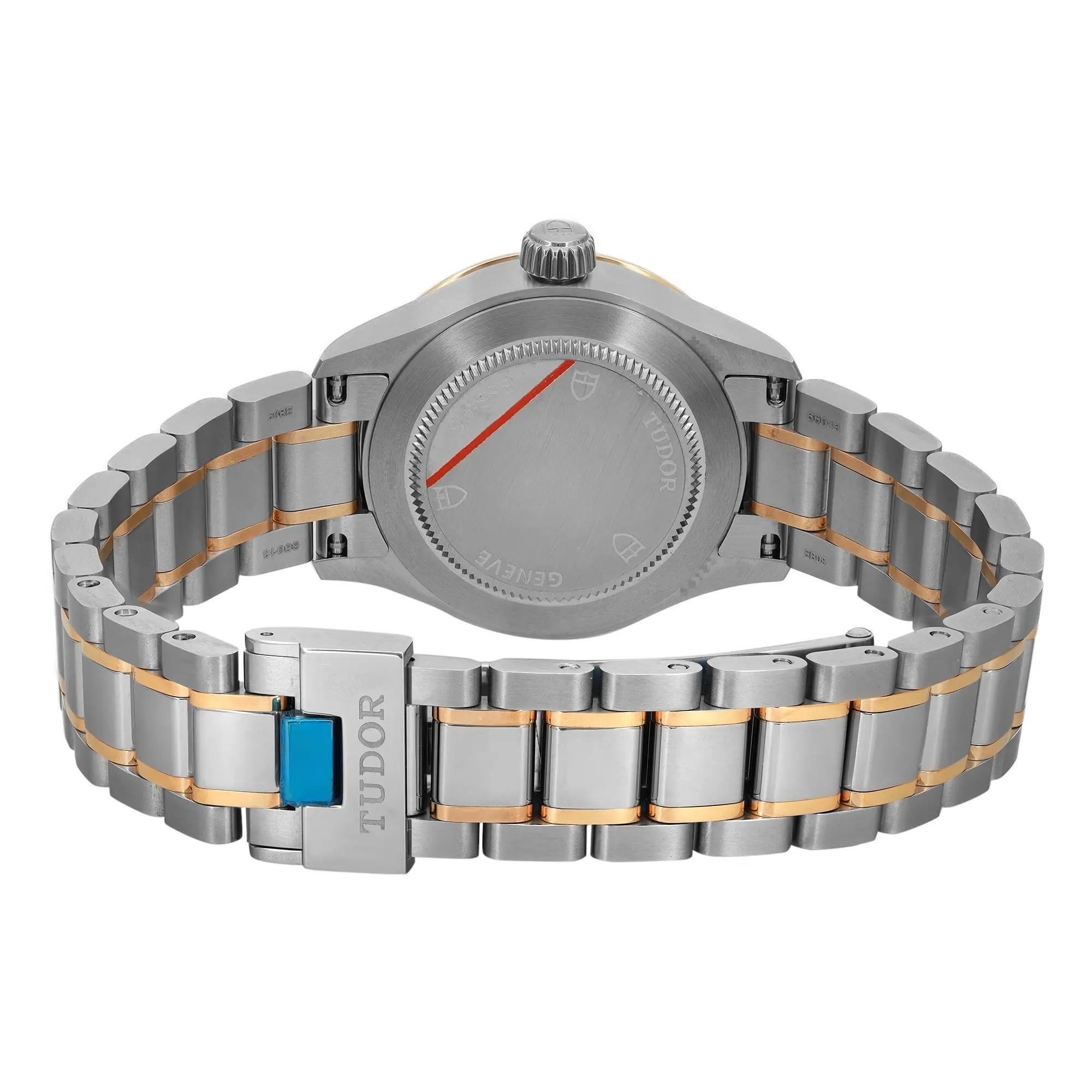 Tudor Style 28 18k Yellow Gold Steel Silver Dial Ladies Watch 12103-0002 For Sale 1