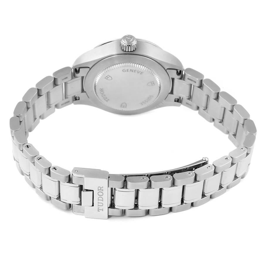Tudor Style Silver Diamond Dial Steel Ladies Watch M12100 Unworn For Sale 2