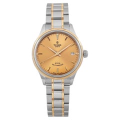 Tudor Style 34mm 18K Gelbgold Stahl Champagner Zifferblatt Damenuhr 12303-0001