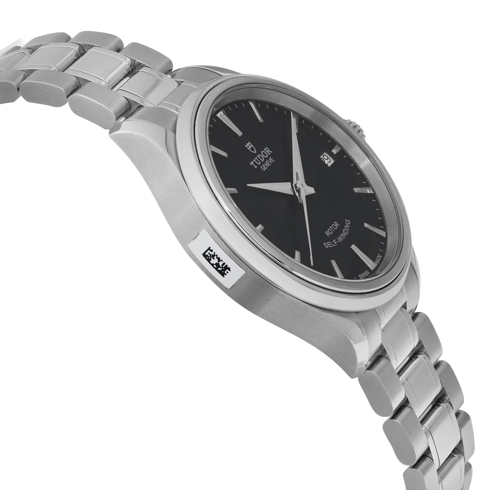 Women's Tudor Style 34mm Stainless Steel Black Dial ladies Automatic Watch 12300-0002 For Sale