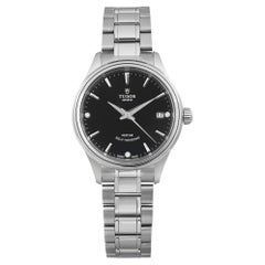 Tudor Style 34mm Stainless Steel Diamond Black Dial ladies Watch 12300-0004
