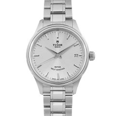 Tudor Style 34mm Stainless Steel Silver Diamond Dial ladies Watch 12300