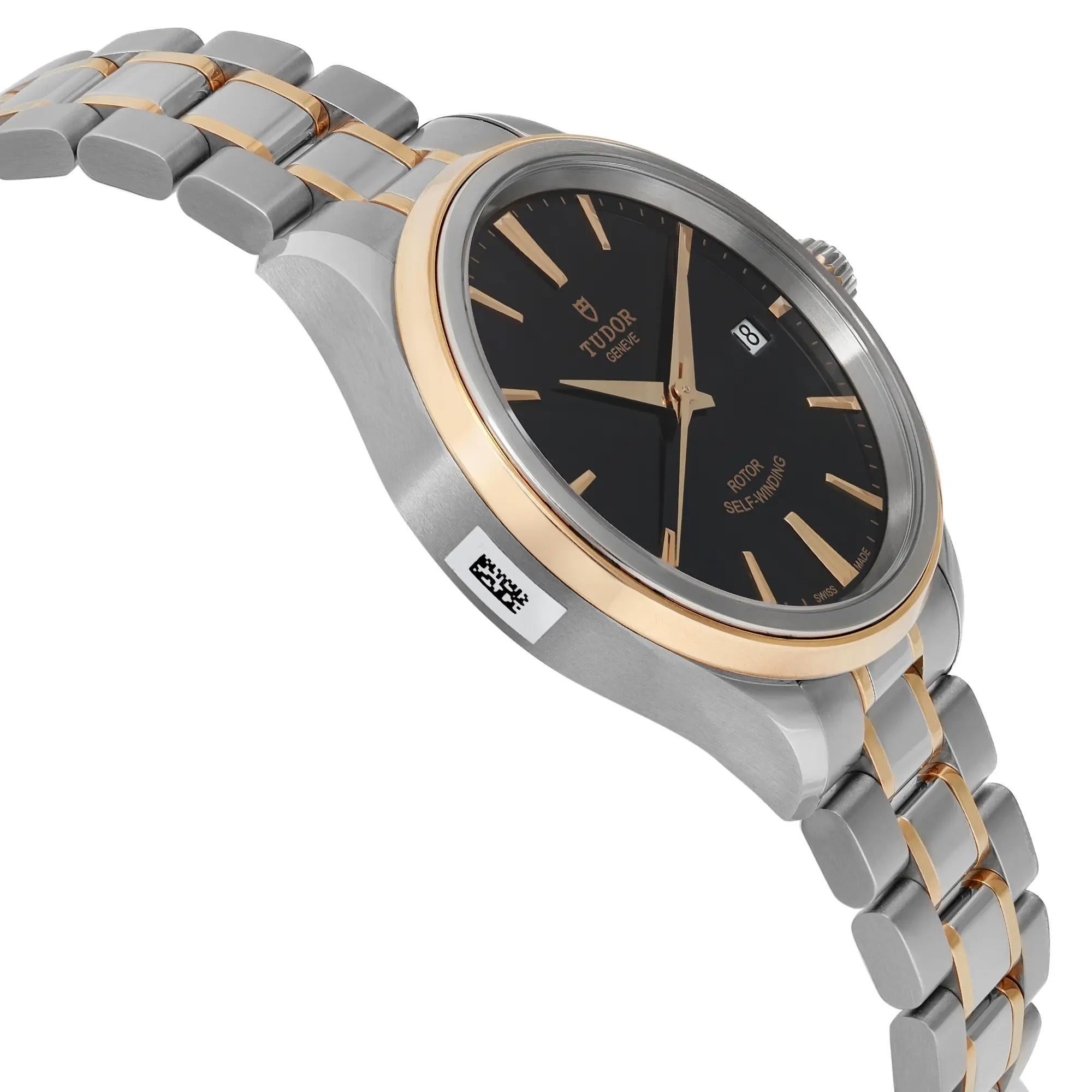 Orologio automatico Tudor Style 38 mm in oro giallo 18 carati con quadrante nero 12503-0003 In condizioni Nuovo in vendita a New York, NY
