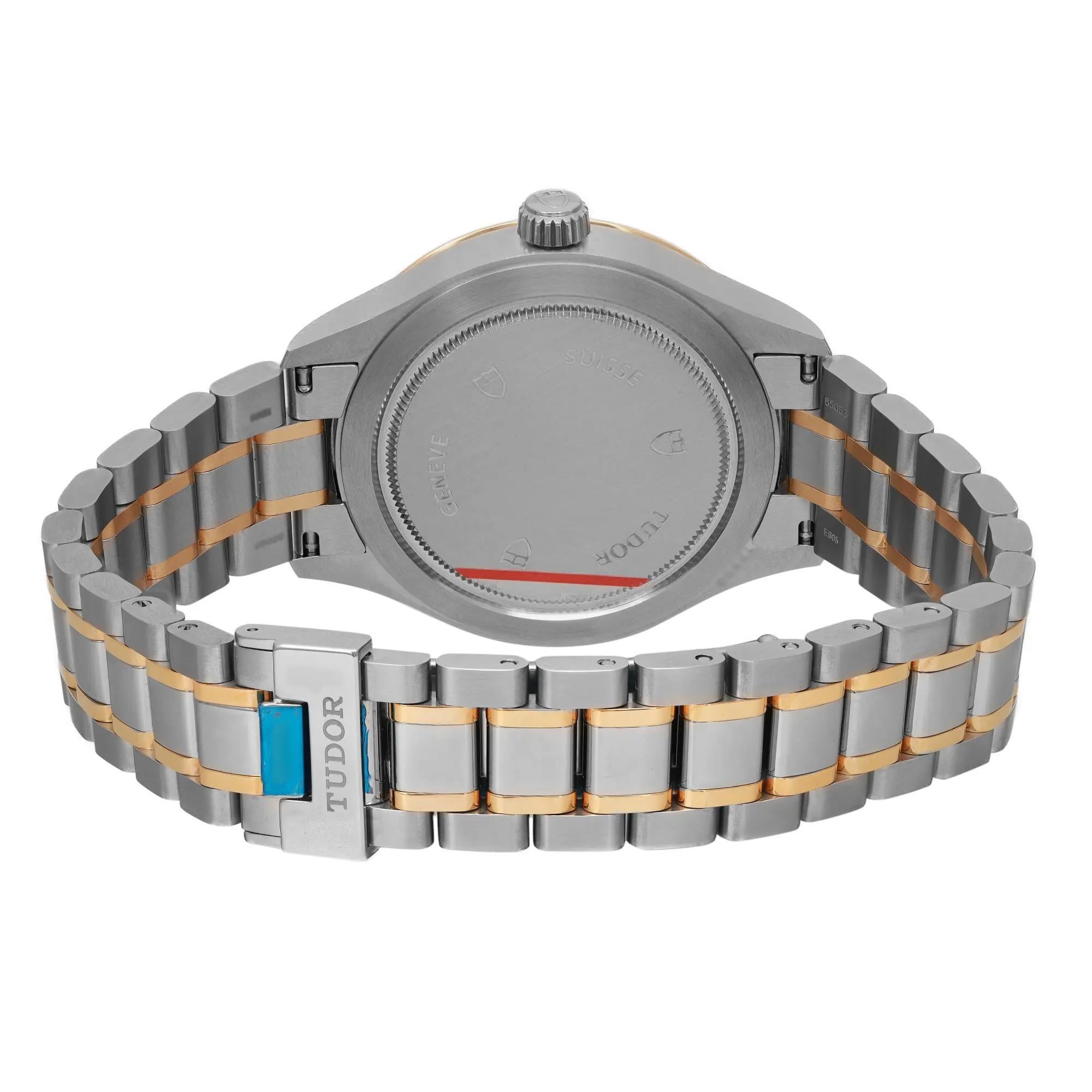 Tudor Style 38mm 18K Yellow Gold Steel Black Dial Automatic Watch 12503-0003 en vente 1