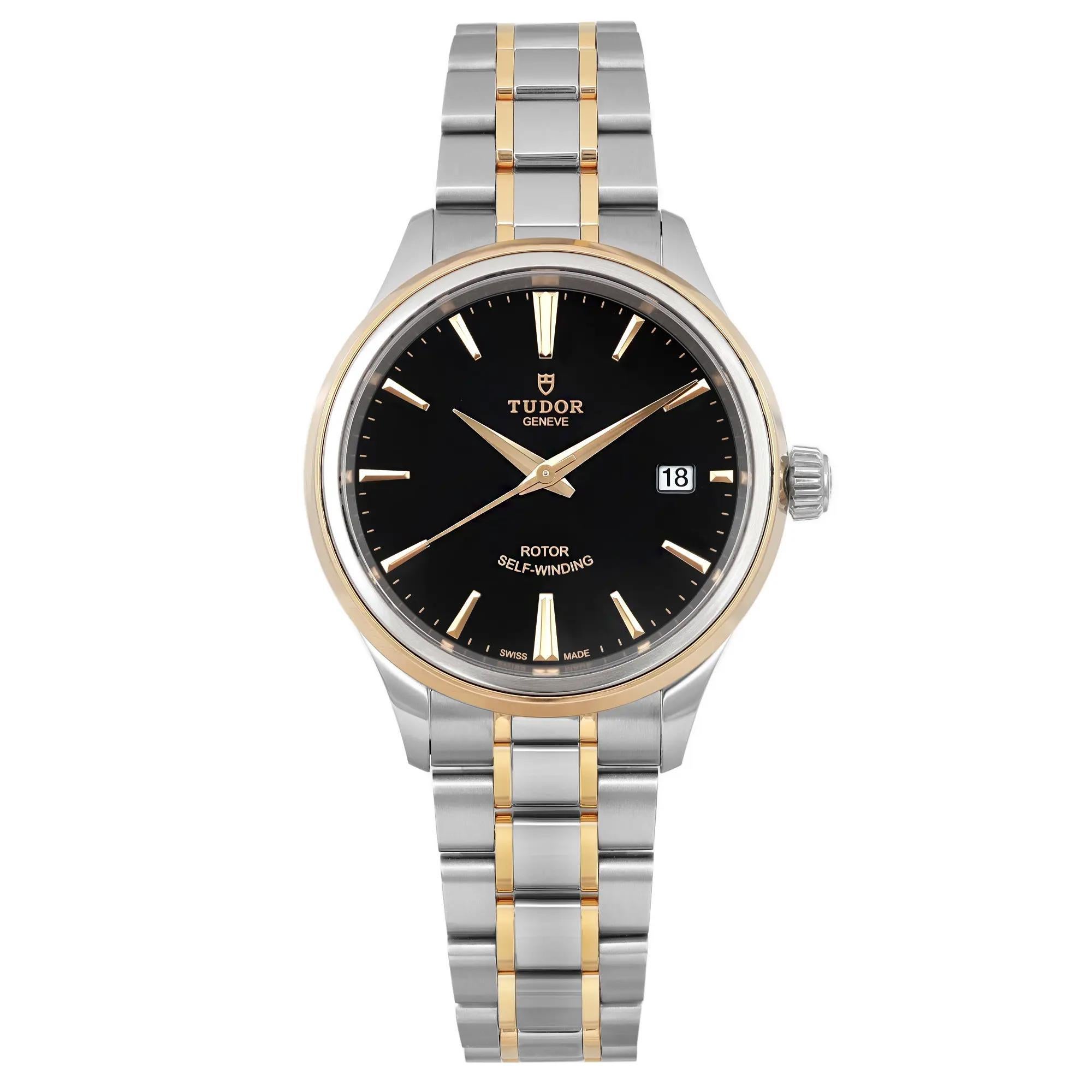 Reloj Automático Tudor Style 38mm 18K Oro Amarillo Acero Esfera Negra 12503-0003