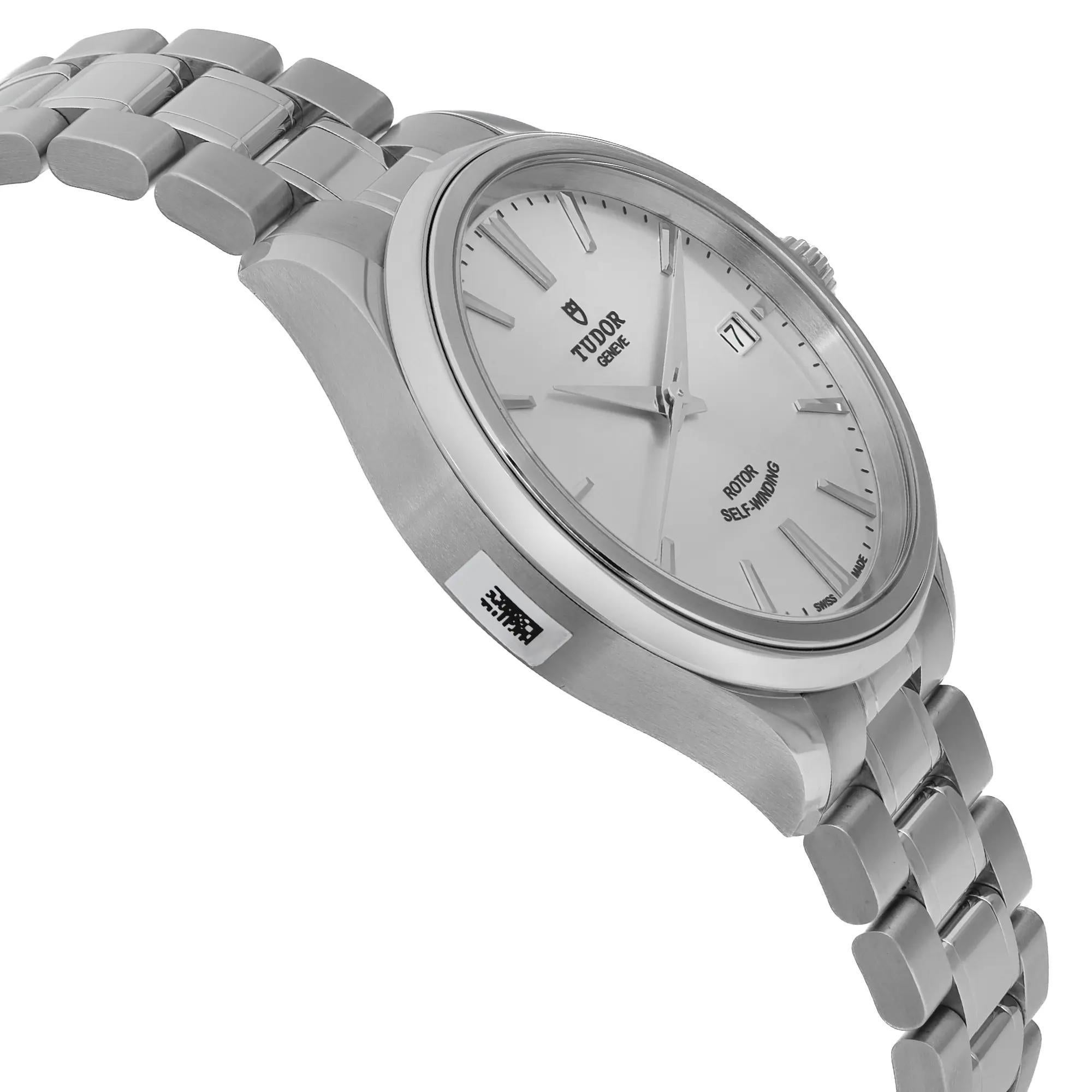 Men's Tudor Style 38mm Stainless Steel Silver Dial Men Automatic Watch 12500-0001