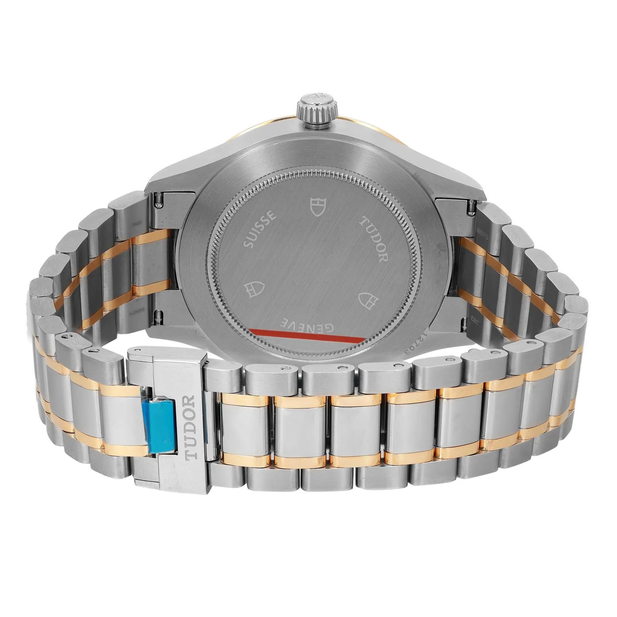 Tudor Style 41mm 18k Yellow Gold Steel Champagne Diamond Dial Men Watch 12703 1