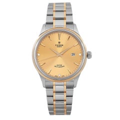 Tudor Style 41mm 18k Yellow Gold Steel Champagne Diamond Dial Men Watch 12703