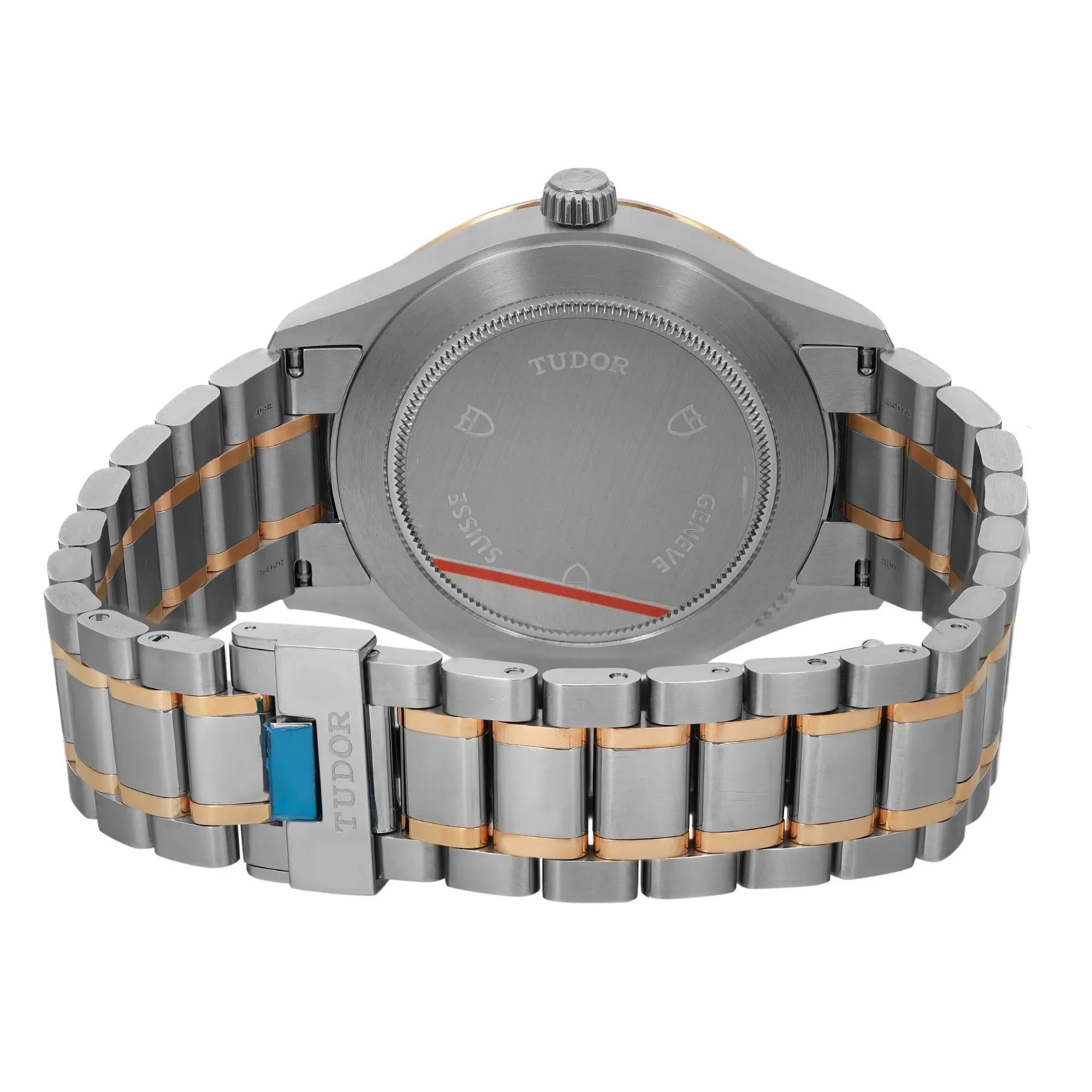 Tudor Style 41mm 18k Yellow Gold Steel Silver Diamond Dial Men Watch 12703-0005 Pour hommes en vente