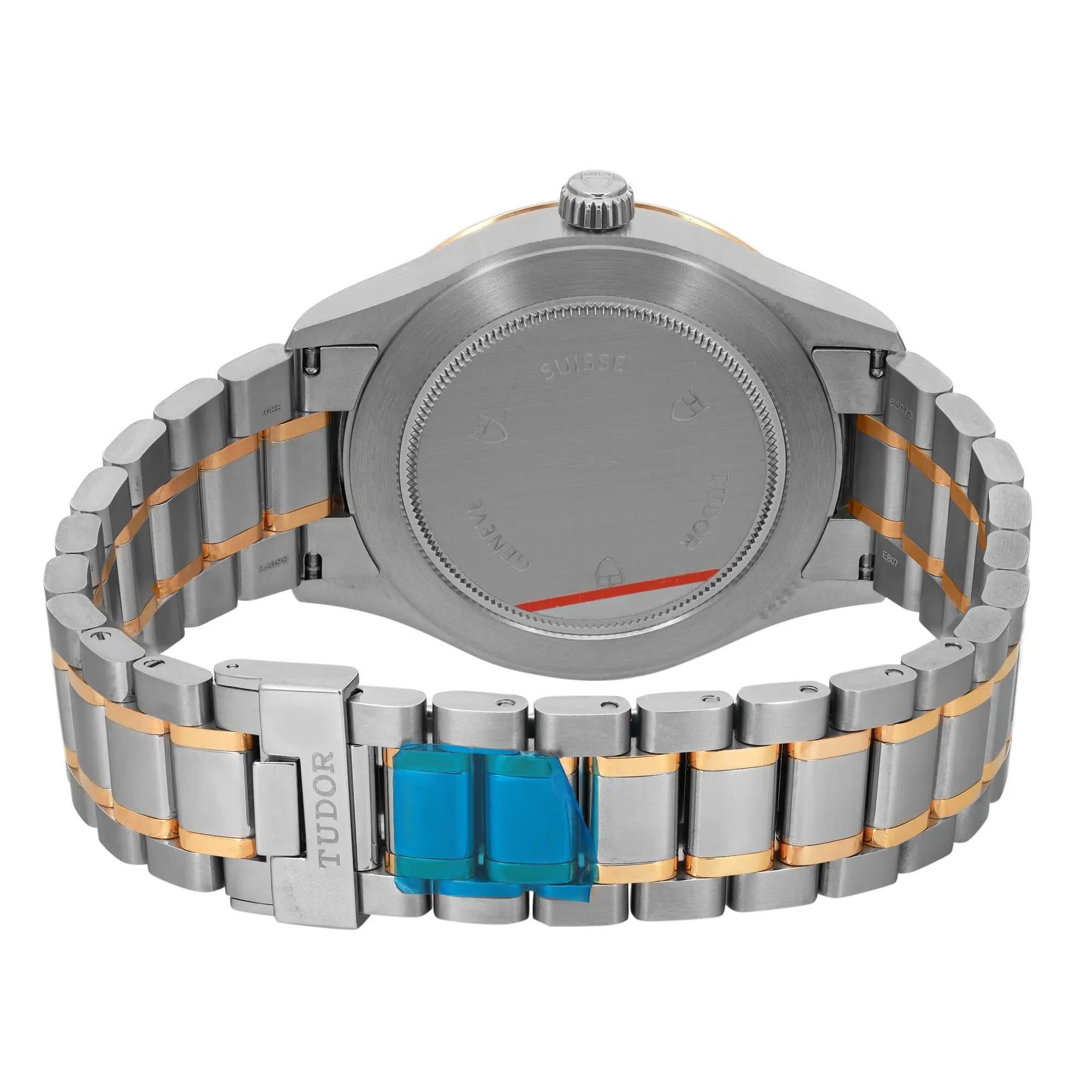 Tudor Style 41mm Gold Steel Silver Dial Men Automatic Watch 12703-0002 For Sale 1