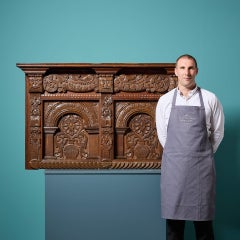 Tudor Style Antique Carved Oak Wall Panel or Headboard