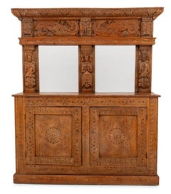 Tudor Style Carved Oak Sideboard
