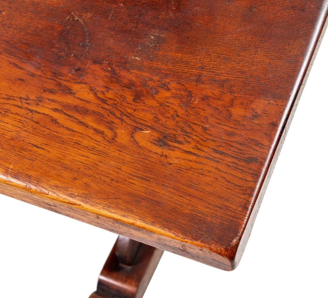 20th Century Tudor Style Oak Refectory Table For Sale
