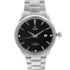 Tudor Style Stainless Steel Black Diamond Dial Automatic Mens Watch M12700-0004